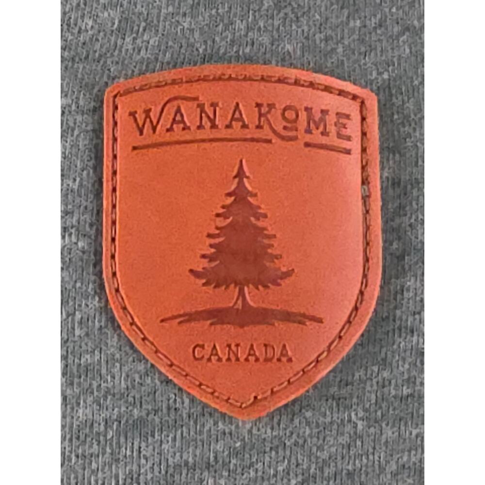Wanakome Pullover Hoodie Green Cowl Neck Leather Patch Drawstring Women's Sz XL - Picture 5 of 10